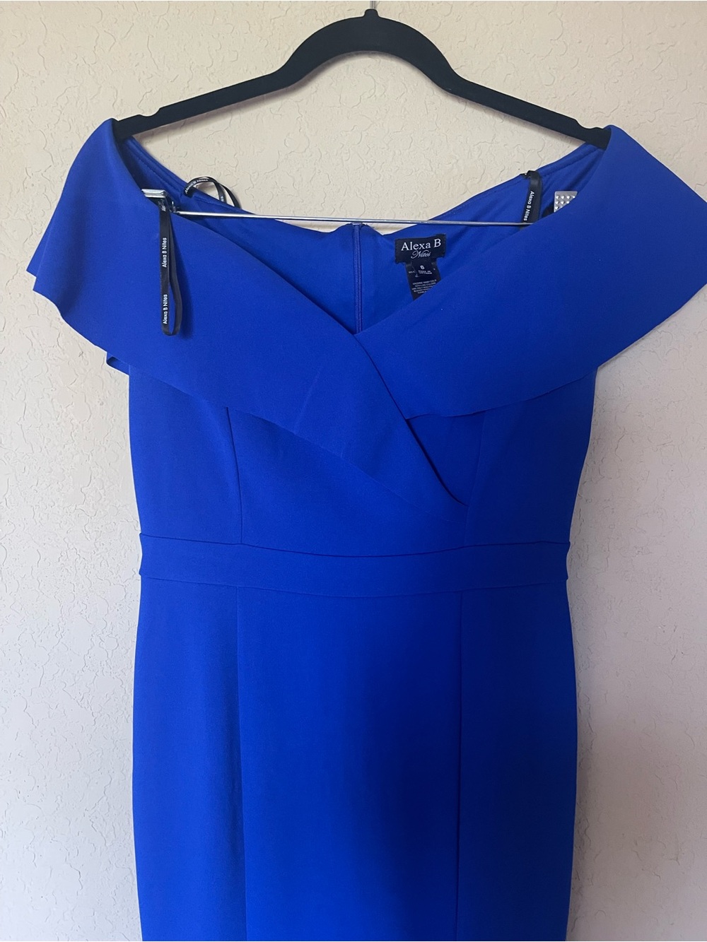 Alexa B One-Shoulder Royal Blue Sheath Dress